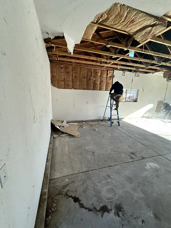 Standing water extracted from a tile floor in a Chula Vista, CA home