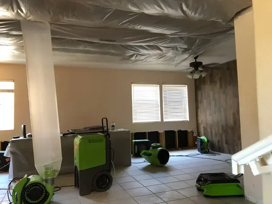 Containment set before drying a room in a Chula Vista, CA home