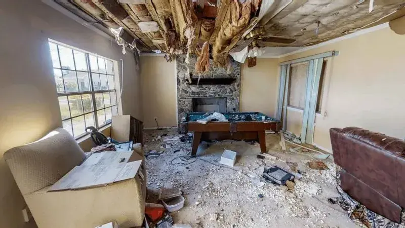 Roof leak water damage in a Chula Vista, CA home