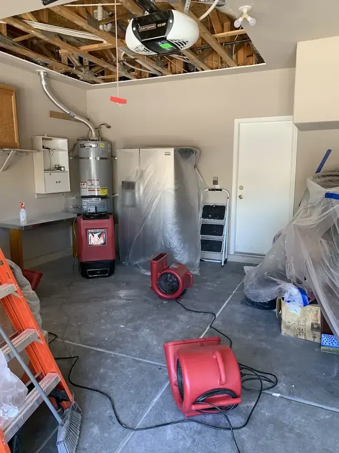 Water heater flood in a Chula Vista, CA garage
